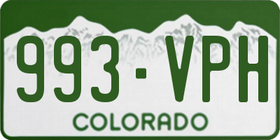 CO license plate 993VPH