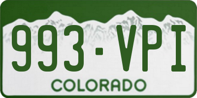 CO license plate 993VPI