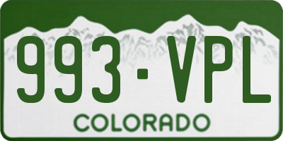 CO license plate 993VPL