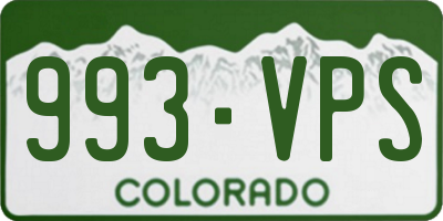 CO license plate 993VPS