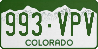 CO license plate 993VPV