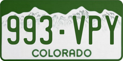 CO license plate 993VPY