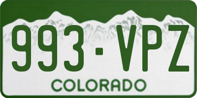 CO license plate 993VPZ