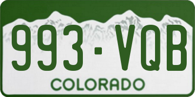CO license plate 993VQB