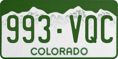 CO license plate 993VQC