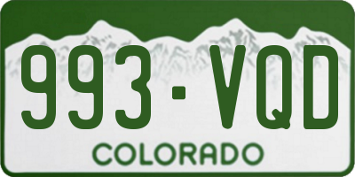CO license plate 993VQD