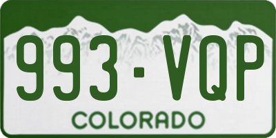 CO license plate 993VQP