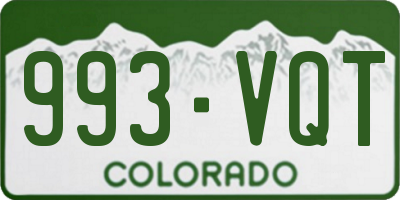CO license plate 993VQT