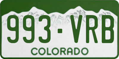 CO license plate 993VRB