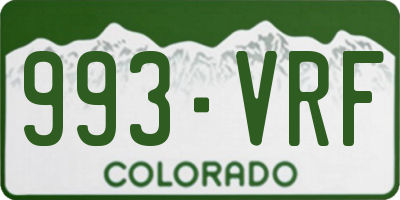 CO license plate 993VRF