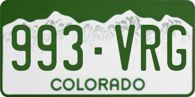 CO license plate 993VRG