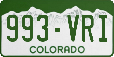 CO license plate 993VRI