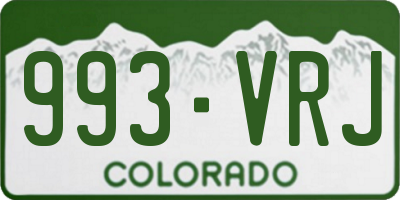 CO license plate 993VRJ