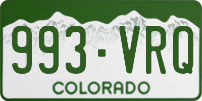 CO license plate 993VRQ