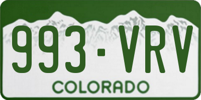 CO license plate 993VRV