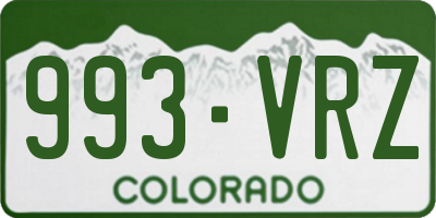CO license plate 993VRZ