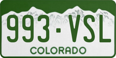 CO license plate 993VSL