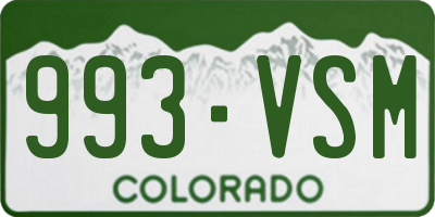 CO license plate 993VSM