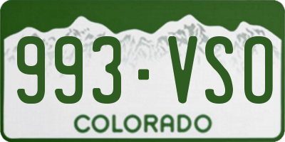CO license plate 993VSO