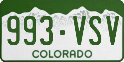 CO license plate 993VSV