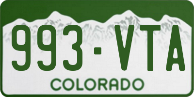 CO license plate 993VTA