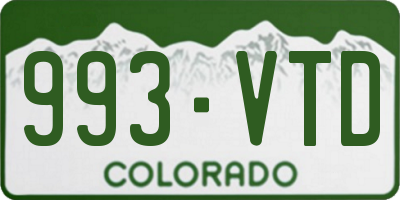 CO license plate 993VTD
