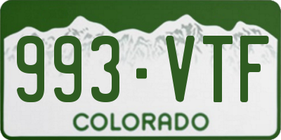 CO license plate 993VTF