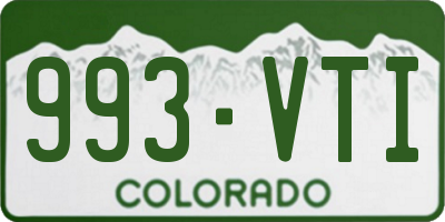 CO license plate 993VTI