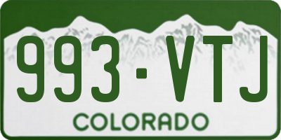 CO license plate 993VTJ