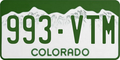 CO license plate 993VTM