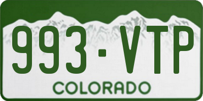 CO license plate 993VTP