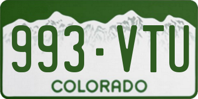 CO license plate 993VTU