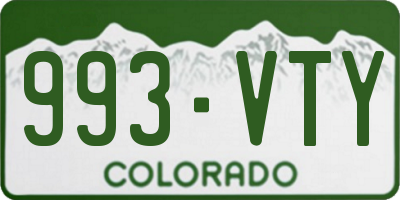 CO license plate 993VTY