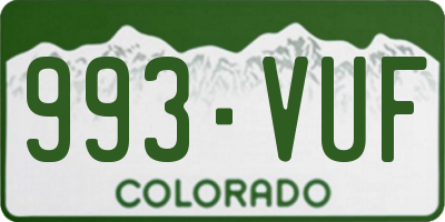 CO license plate 993VUF