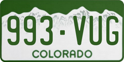 CO license plate 993VUG