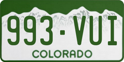 CO license plate 993VUI