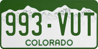 CO license plate 993VUT