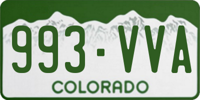 CO license plate 993VVA
