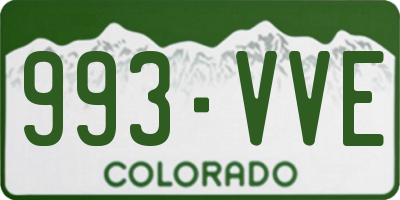 CO license plate 993VVE