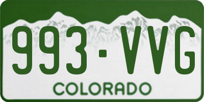CO license plate 993VVG