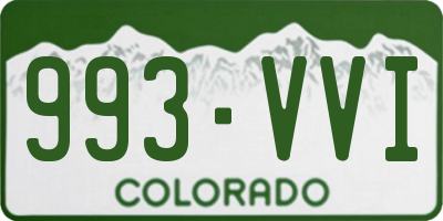 CO license plate 993VVI