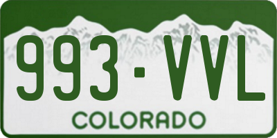 CO license plate 993VVL