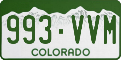 CO license plate 993VVM