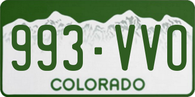 CO license plate 993VVO