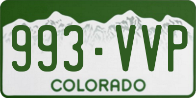 CO license plate 993VVP