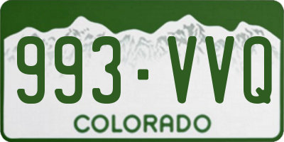 CO license plate 993VVQ