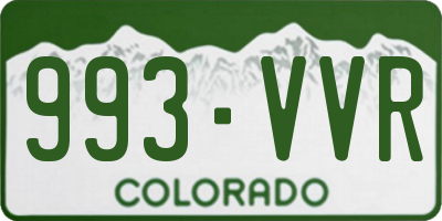 CO license plate 993VVR