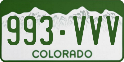 CO license plate 993VVV