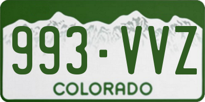 CO license plate 993VVZ