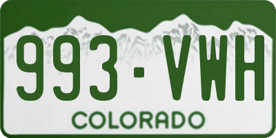 CO license plate 993VWH
